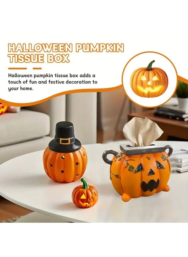 حامل مناشف ورقية برتقالي على شكل قرعة يقطين ديكور منزلي خريف هالوين مطبخ حمام - Image 2